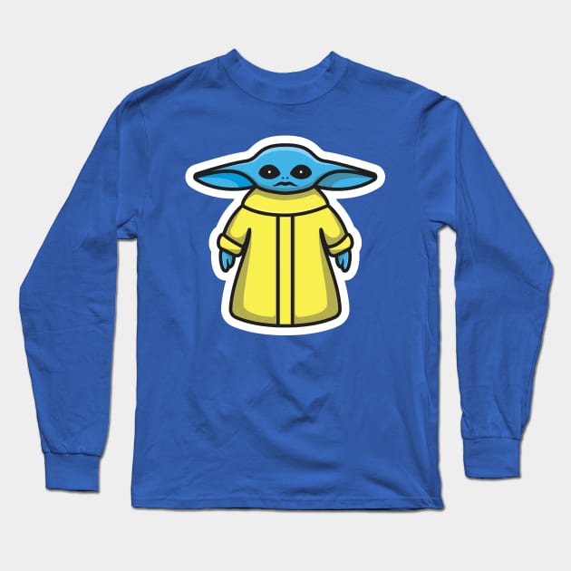 Alien cartoon vector icon illustration. Science and technology icon design concept. Long Sleeve T-Shirt by AlviStudio